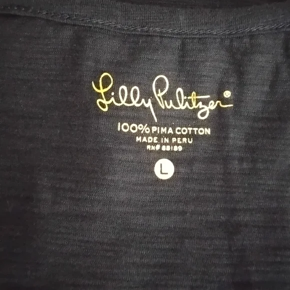 Lilly Pulitzer Deep Blue Short Sleeve Top - Picture 2 of 3